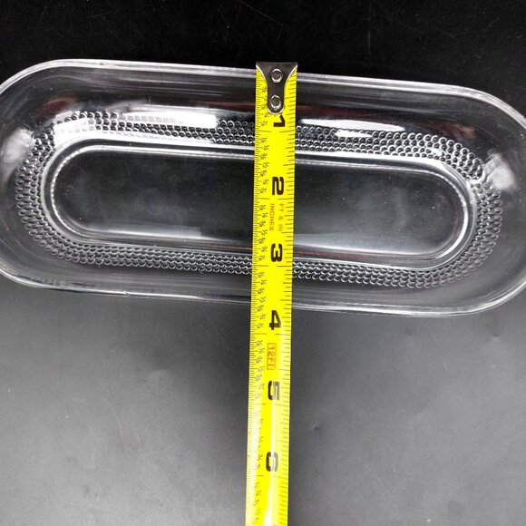 Vintage Duncan Miller Clear Glass Serving Tray With Decorative Handles - Picture 6 of 7